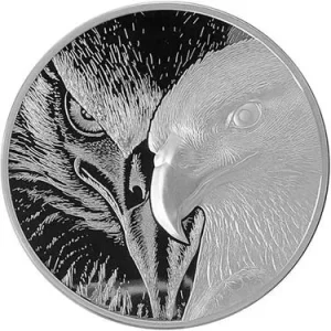 Mongolia Majestic Eagle Incuse High Relief Silver Round