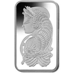10 oz pamp suisse platinum bar obverse
