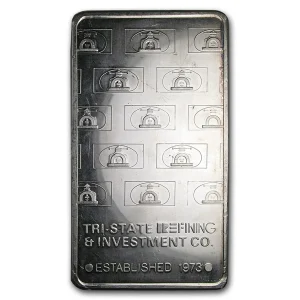 100 oz silver bar tri state mint 22535 obv