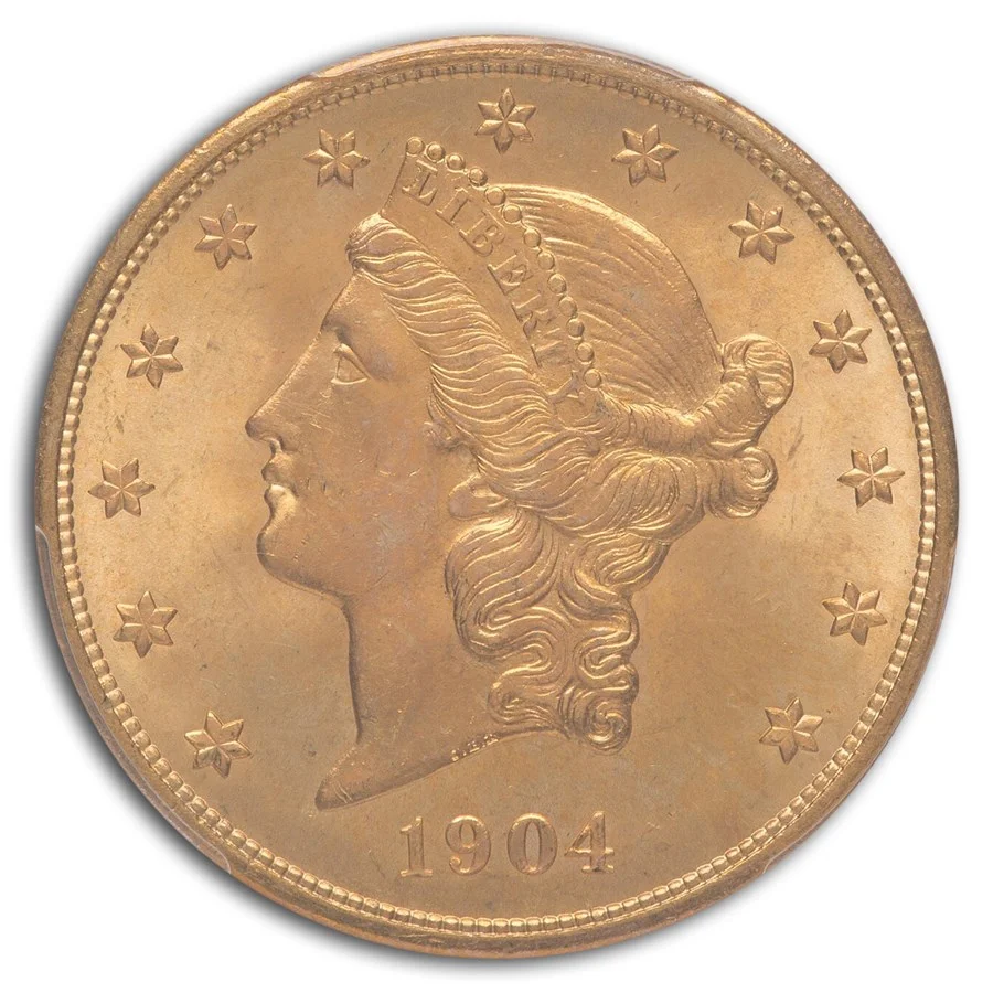 1904-20-liberty-gold-double-eagle-ms-66-pcgs_69752_obv 1904 20 liberty gold double eagle ms 66 pcgs 69752 obv