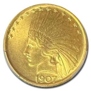 1907 10 indian gold eagle ms 66 pcgs 101829 obv 1 600x600 1
