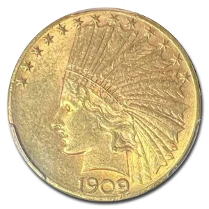 1909 d 10 indian gold eagle ms 62 pcgs 56734 Obv 1