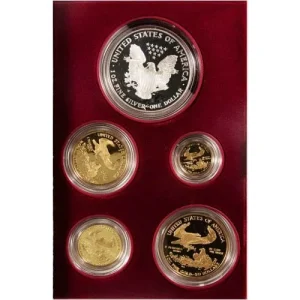 1995-W Proof American Eagle 10th Anniversary 5-Coin Set (Box + CoA)