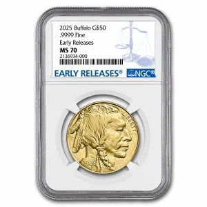 2025 1 oz gold buffalo ms 70 ngc early releases 299068 slab 1