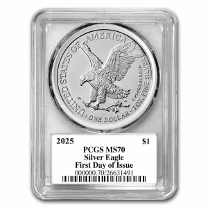2025 american silver eagle ms 70 pcgs fdi damstra 299092 obv