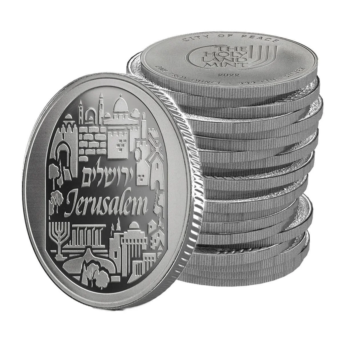 40 Jerusalem 1oz Pure Silver Round