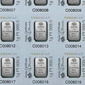 25x1 gram platinum bar pamp suisse multigram25 in assay 96246 a