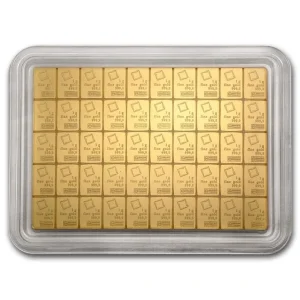 50 x 1 gram gold valcambi combibar in assay 74946 Obv 600x600 1