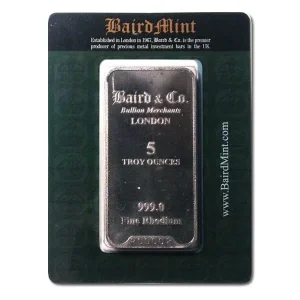 5 Ounce Rhodium Bar