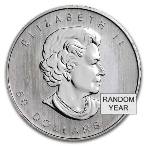 canada 1 oz platinum maple leaf bu random year 60 Obv