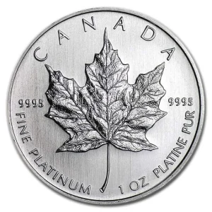 canada 1 oz platinum maple leaf bu random year 60 Slab 1