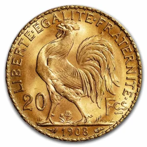 France Gold 20 Francs French Rooster Coin best