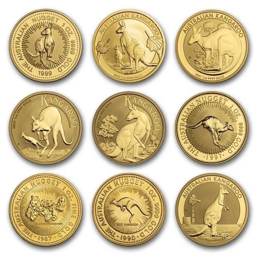 Australia 1 oz Gold Kangaroo/Nugget Coin BU