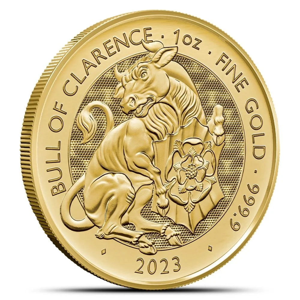 2023 1 oz British Gold Tudor Beasts Bull of Clarence Coin (BU)