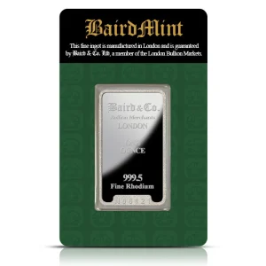 1 oz Baird Mint Rhodium Bar top